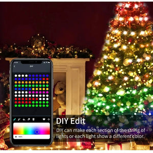 5M/10M/20M RGBIC LED Smart Fairy Lights Bluetooth APP Control String Light DIY for Christmas Party Wedding Home Decoration SPINGHAR