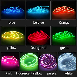 5M/4M/3M/2M/1M Car Interior Light LED Strip Decoration Flexible Neon Lights Car Atmosphere Lamp 12V Universal Auto Ambient Light SPINGHAR