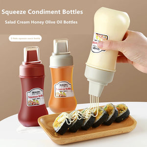 Condiment Squeeze Bottles With Nozzles Plastic Ketchup Mustard Hot Sauces Olive Oil Bottles Kitchen Condiment Tools  Accessories SPINGHAR