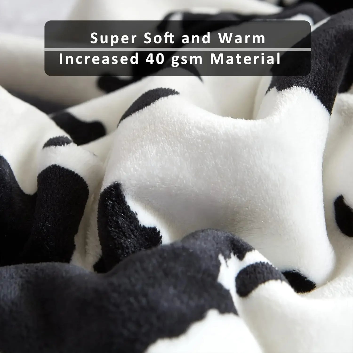 Cow Print Fleece Blanket - Soft Flannel Throw for Couch & Bed - Perfect Gift for Women, Girls, and Kids SPINGHAR