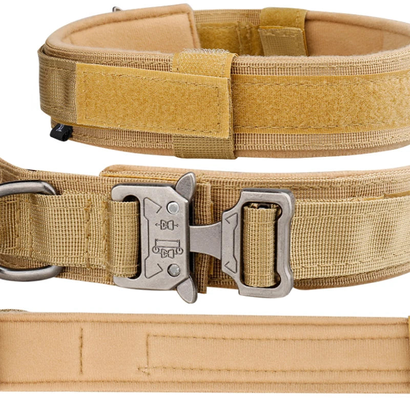 "Tactical Nylon Dog Collar with Metal Buckle - Breathable for Medium & Large Dogs" SPINGHAR