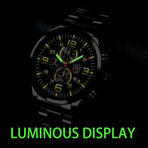 Brand Men's Watches Luxury Stainless Steel Quartz Watch Man Leather Calendar Sports Wristwatch Luminous Clock reloj hombre - SPINGHAR