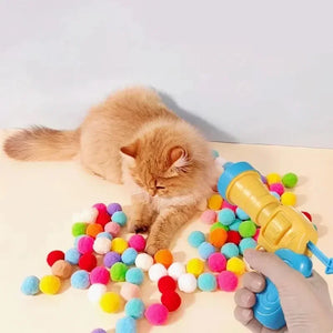 "Cat Plush Toy Launcher – Silent Interactive Mini Gun with Balls" SPINGHAR