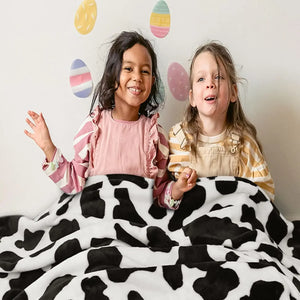 Cow Print Fleece Blanket - Soft Flannel Throw for Couch & Bed - Perfect Gift for Women, Girls, and Kids SPINGHAR