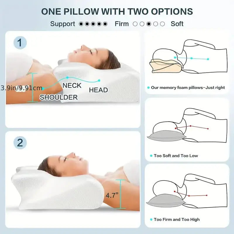 Butterfly Sleep Memory Pillow Slow Rebound Comfortable Copper Ion Sleep Pillow Cervical Orthopedic Neck Healthcare Bed Pillow SPINGHAR