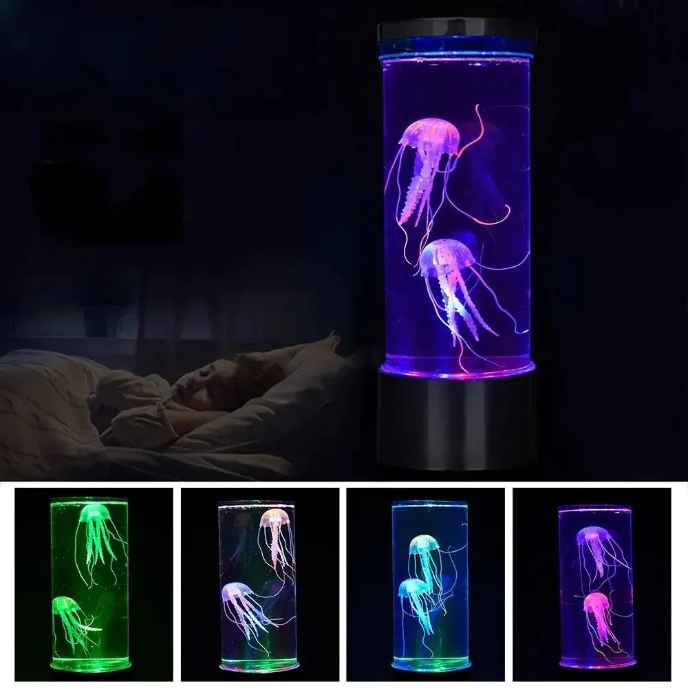 Color Changing Jellyfish Lamp Usb/Battery Powered Table Night Light Children'S Gift Home Bedroom Decor Boys Girls Birthday Gifts SPINGHAR