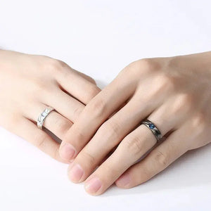 Trendy Demons and Angels Adjustable Couple Rings Set - SPINGHAR