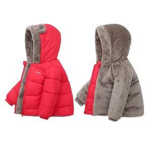 Baby Boys Girls Jacket Hooded Cotton Outerwear Children's Thick Fleece Coat Cashmere Padded Jackets Winter Boys Girls Warm Coats - SPINGHAR