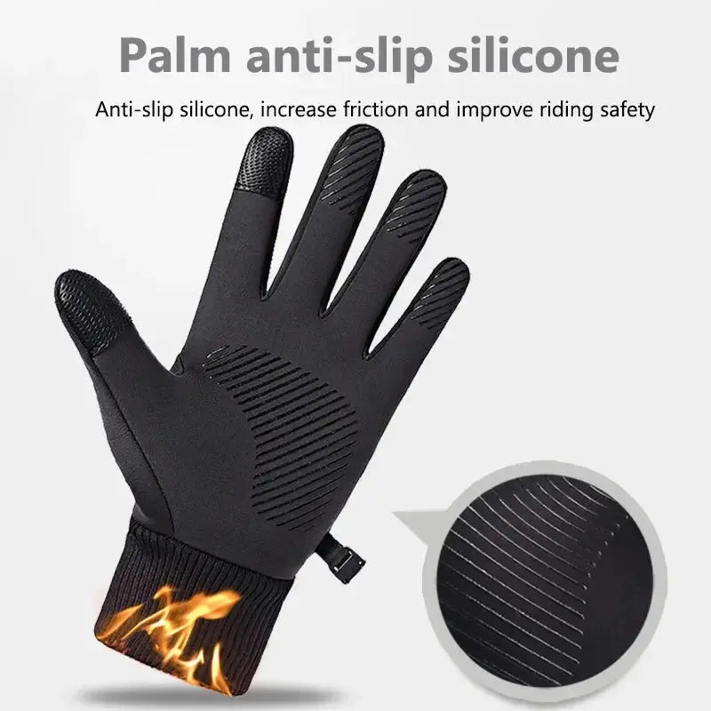 Winter Warm Full-Finger Gloves: Waterproof Windproof Fleece for Cycling, Running, and Outdoor Sports SPINGHAR