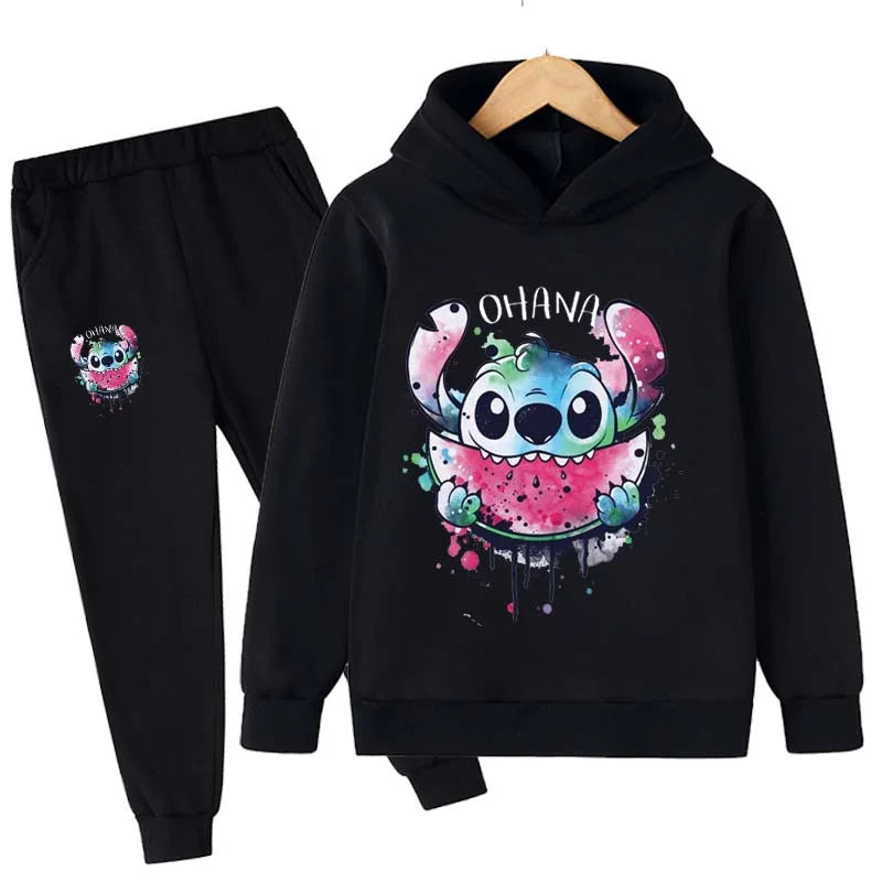 Baby Stitch Clothing Sets Children 1-16 Years Suit Boys Tracksuits Kids Brand Sport Suits Stich Hoodies Tops +Pants 2pcs Set SPINGHAR