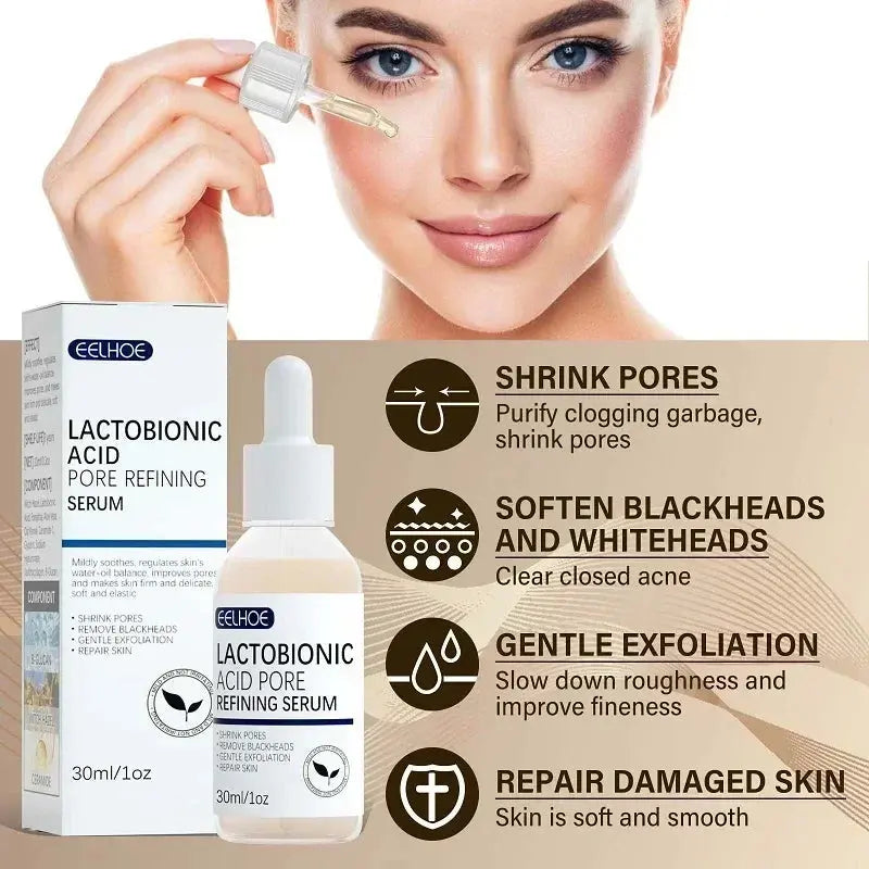 Lactobionic Acid Shrink Pores Facial Serum Firm Moisturizing Essence Liquid Repair Face Pores Beauty Skin Care Korean Cosmetics - SPINGHAR