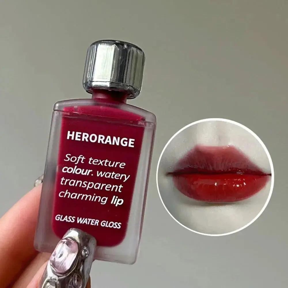 Light Glass Water Gloss - Moisturizing Herorange Lip Glaze, Long-Lasting - SPINGHAR