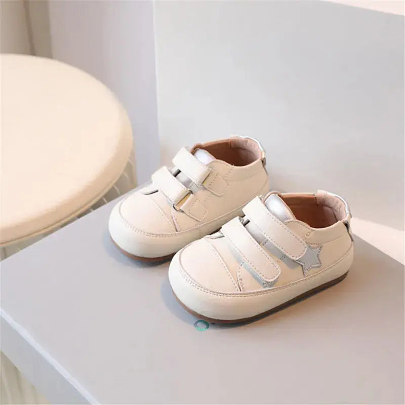 0-5 Years New Baby Shoes Microfiber Leather Toddler Boys Barefoot Shoe Star Soft Sole Girls Outdoor Tennis Fashion Kids Sneakers - SPINGHAR