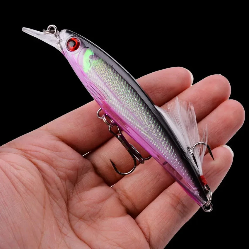 1PCS Laser Minnow Fishing Lure 11CM 13G pesca hooks fish wobbler tackle crankbait artificial japan hard bait swimbait SPINGHAR