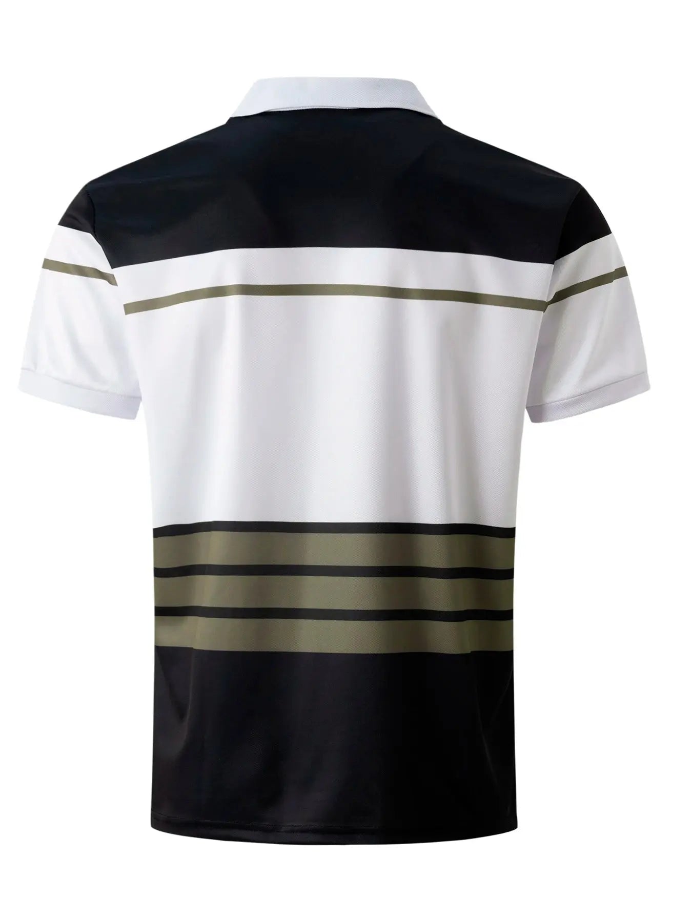 Summer Men's Short Sleeve Polo Shirt - Casual Stripe Print England Style - SPINGHAR