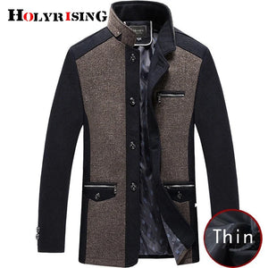 Holyrising men coat winter wool caot erkek kaban Fashion Business Thicken Slim Overcoat Jacket Male Peacoat Brand Clothes 18703 SPINGHAR