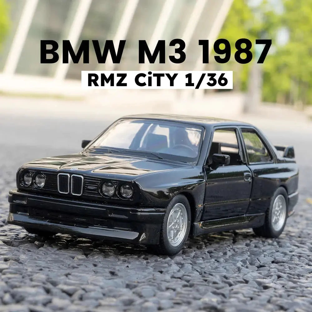 1/36 BMW M3 E30 1987 Classical Rally Toy Car Model For Children RMZ CiTY Diecast Metal Miniature Pull Back Collection Gift Kid - SPINGHAR