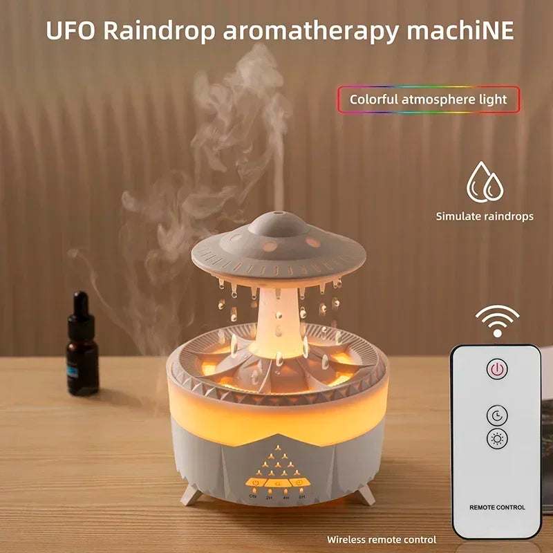 Rain Cloud Night Light humidifier with raining water drop sound and 7 color led light essential oil diffuser aromatherapy SPINGHAR